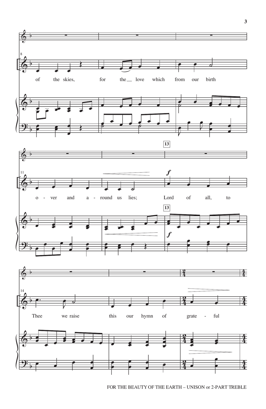 For The Beauty Of The Earth (arr. Anna Laura Page) 2-Part scores gallery preview page 2