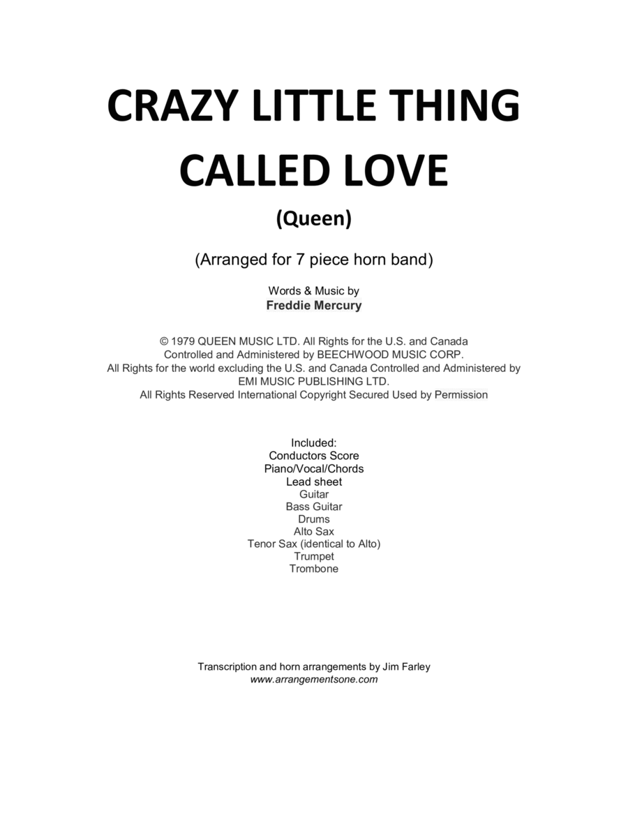 Crazy Little Thing Called Love Small Ensemble scores gallery preview page 1