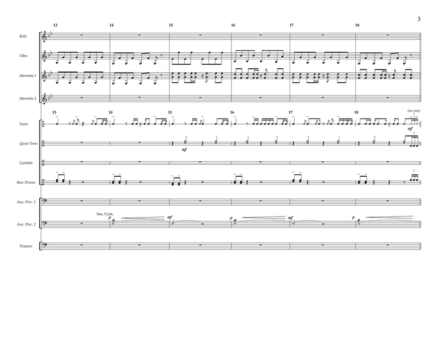 Pompeii - Percussion Score Marching Band scores gallery preview page 3