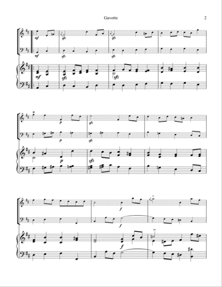 Gavotte 1 & 2 BWV 1068 for piano trio Piano Trio scores gallery preview page 3