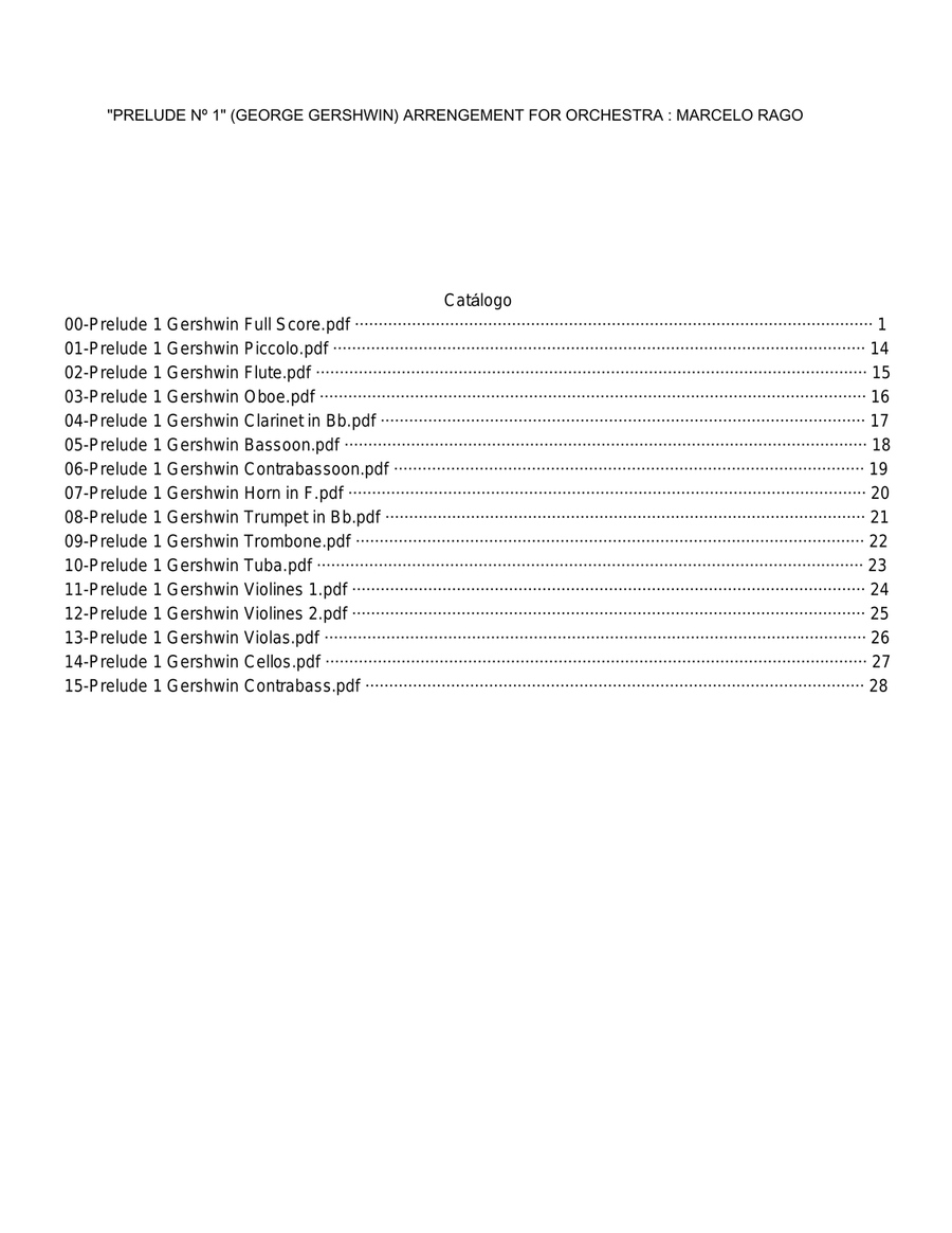 Prelude Nº 1 Full Orchestra scores gallery preview page 1