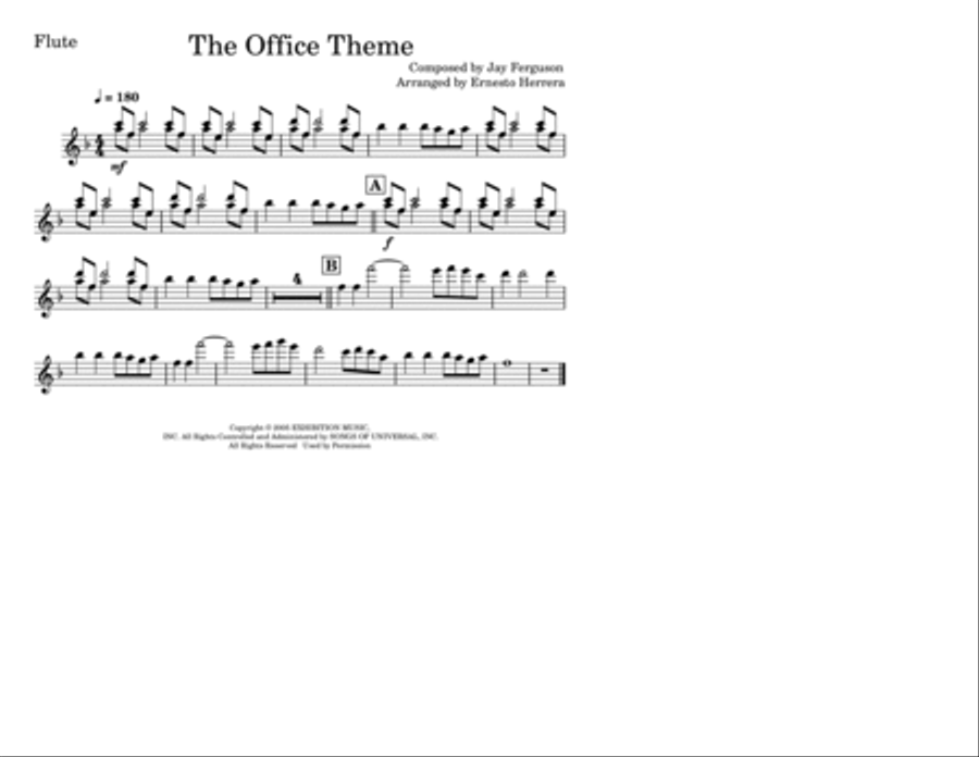 The Office - Theme - Score Only Marching Band scores gallery preview page 5