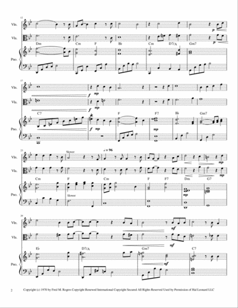 It's You I Like from MISTER ROGERS' NEIGHBORHOOD String Duet scores gallery preview page 3