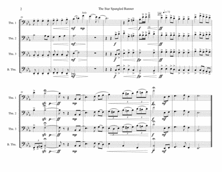 Star Spangled Banner - Trombone Quartet or Ensemble image number null