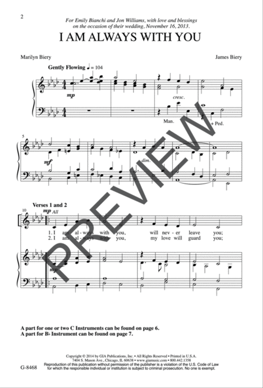 I Am Always with You I Am Always with You Unison Choir scores gallery preview page 3