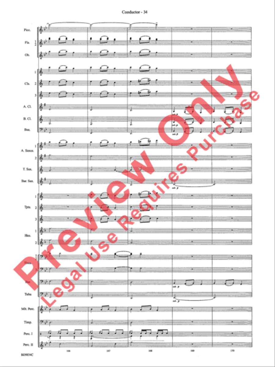 Fantasia for Christmas (based on The Ukrainian Bell Carol) Concert Band scores gallery preview page 37
