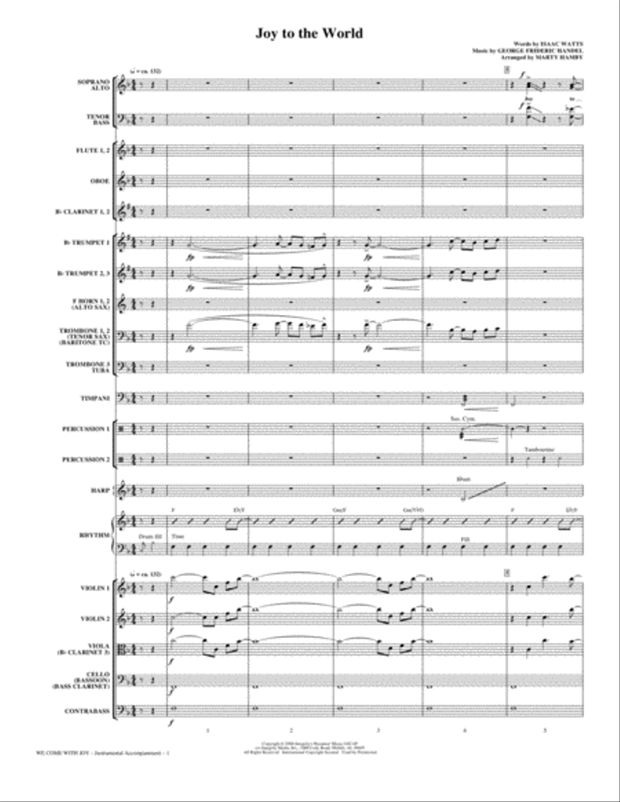 We Come With Joy Orchestration - Full Score Choir scores gallery preview page 1