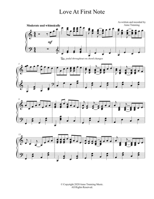 Love At First Note (sheet music for piano)