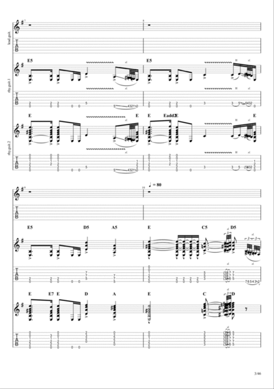 Working Man Electric Guitar scores gallery preview page 3