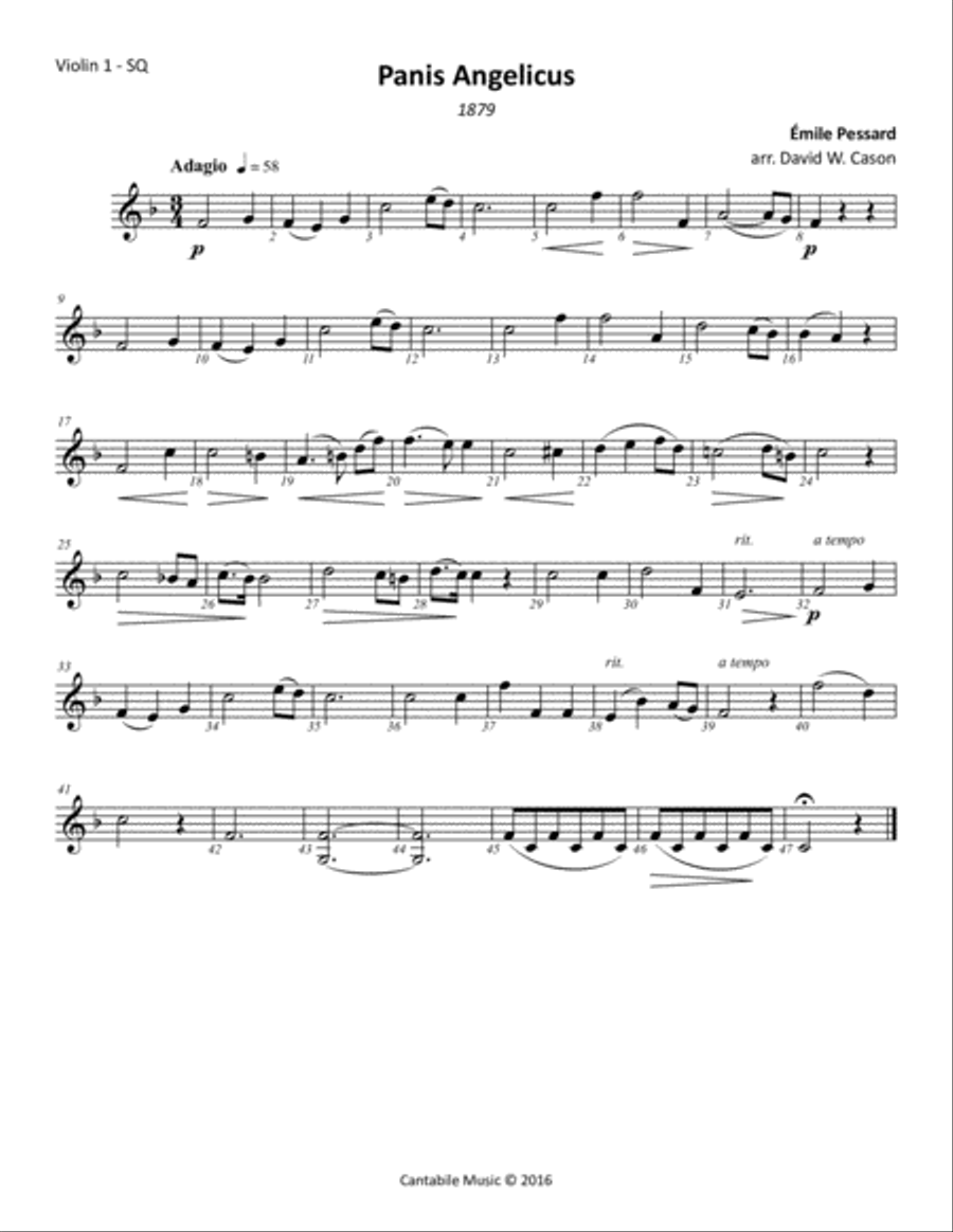 Panis angelicus IEP 53 (Pessard) STRING QUARTET String Quartet scores gallery preview page 4