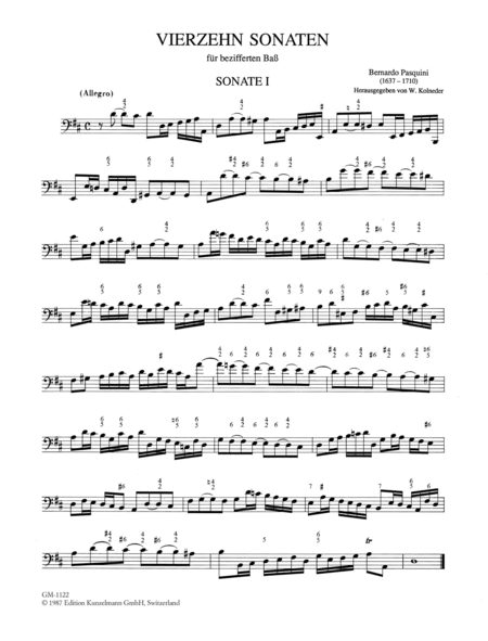 14 Sonatas for basso continuo