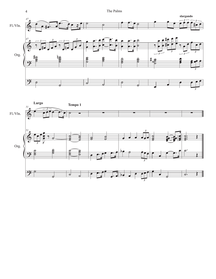 The Palms (Flute or Violin solo and Organ) The Palms (Flute or Violin solo and Organ) Flute scores gallery preview page 4