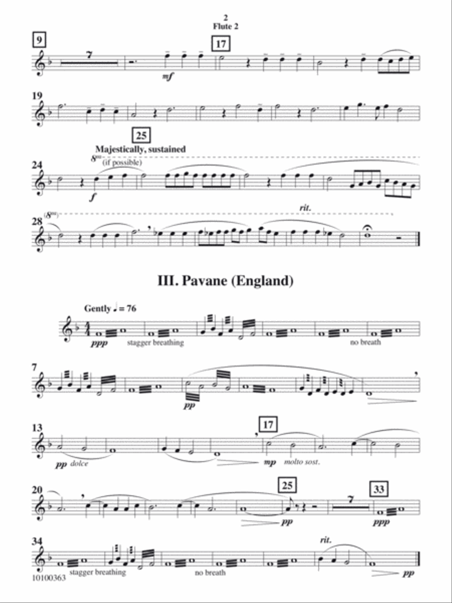 Courtly Airs and Dances - Flute 2 Concert Band scores gallery preview page 2
