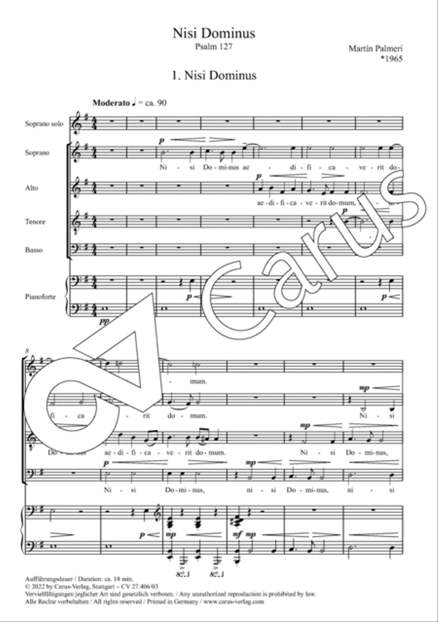 Nisi Dominus 4-Part scores gallery preview page 4