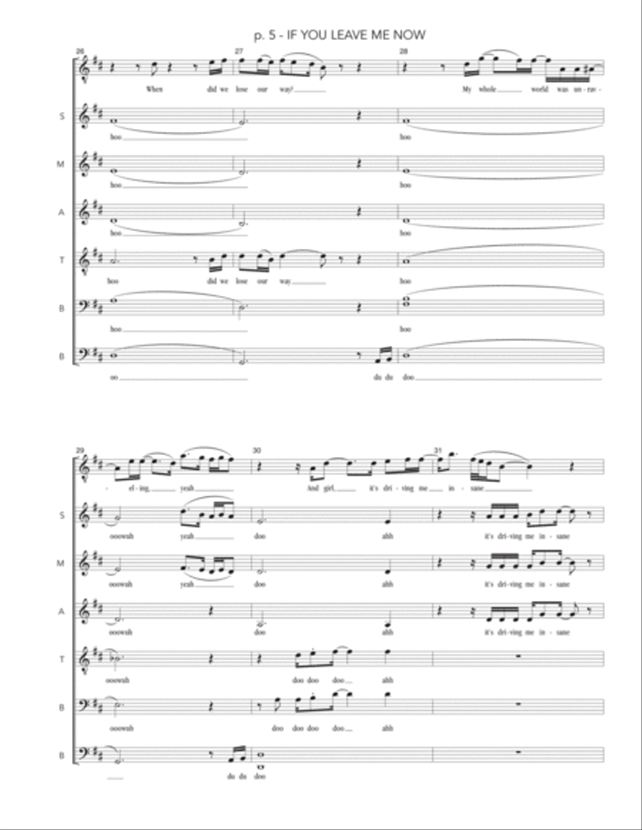 If You Leave Me Now 4-Part scores gallery preview page 5