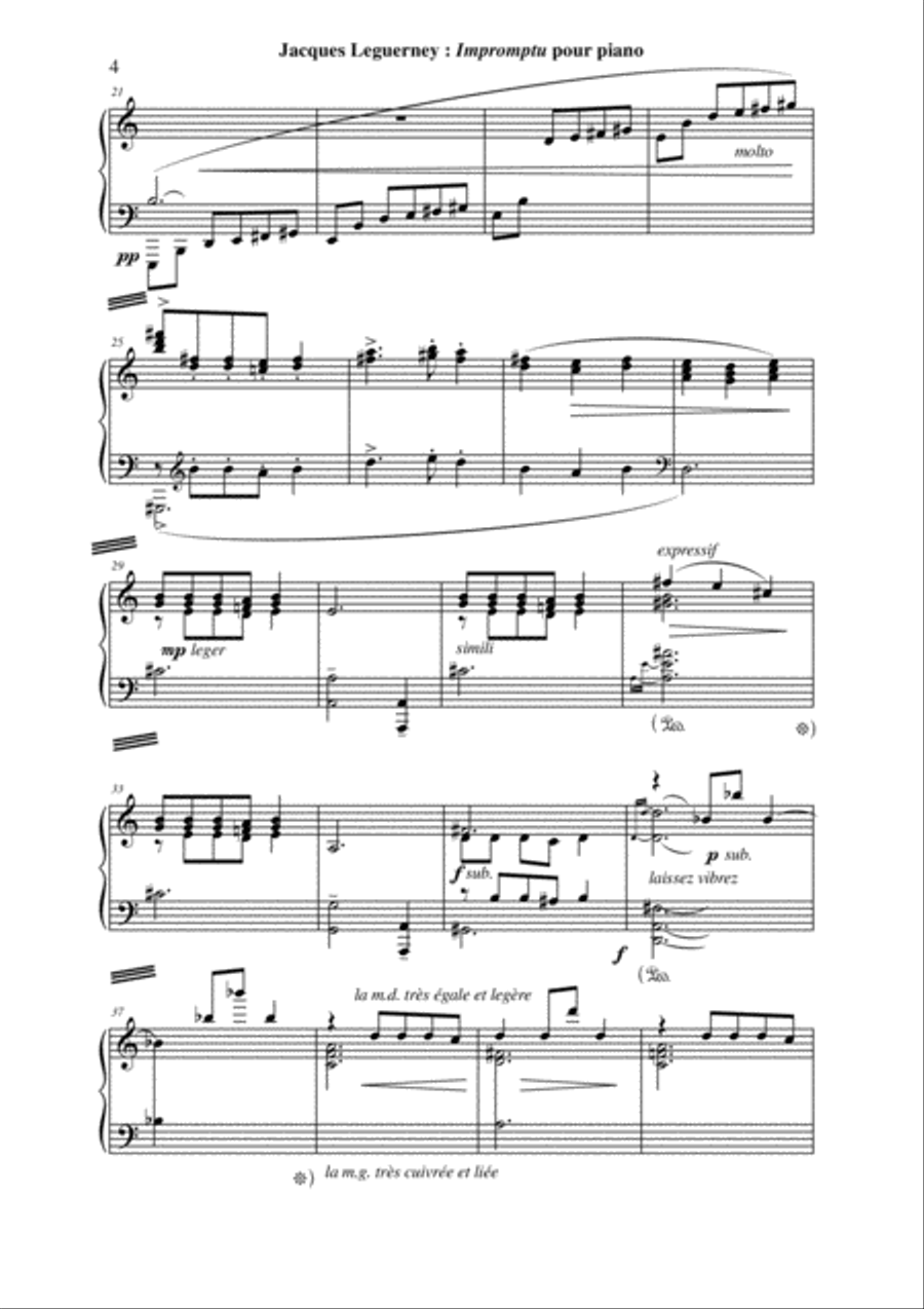 Jacques Leguerney: Impromptu for piano Piano Solo scores gallery preview page 4