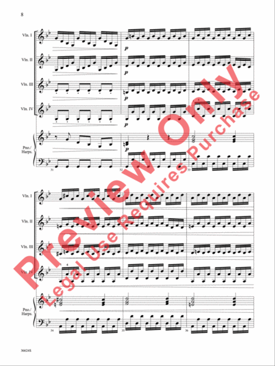 Violins Go Vivaldi -- Two Movements for Violin Quartet Small Ensemble scores gallery preview page 9
