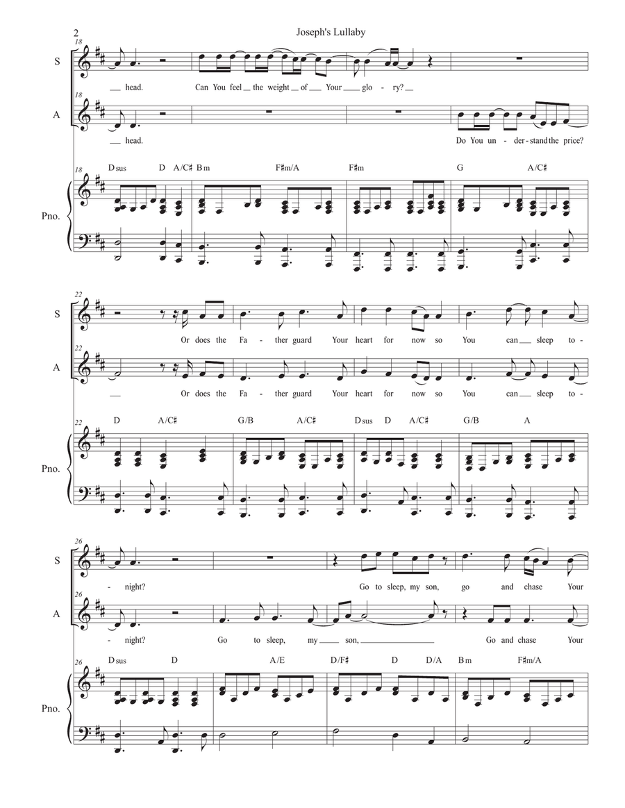 Joseph's Lullaby Joseph's Lullaby Alto Voice scores gallery preview page 2