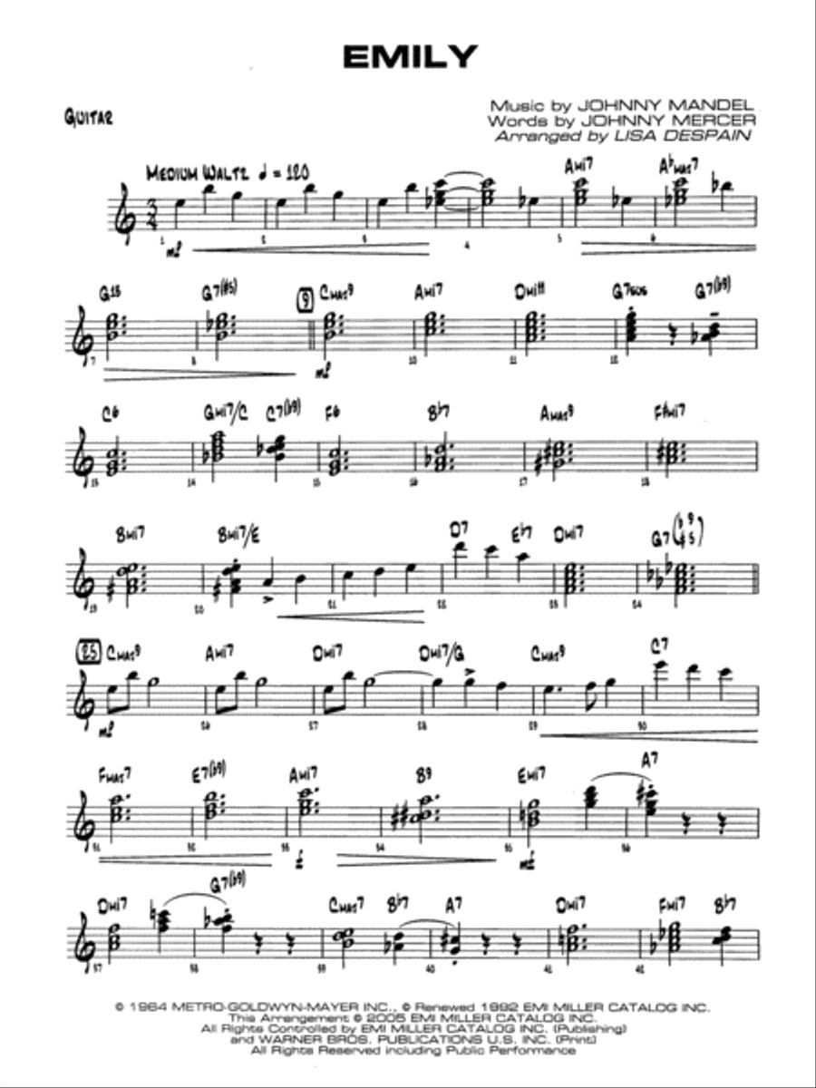 Emily: Guitar Jazz Ensemble scores gallery preview page 1