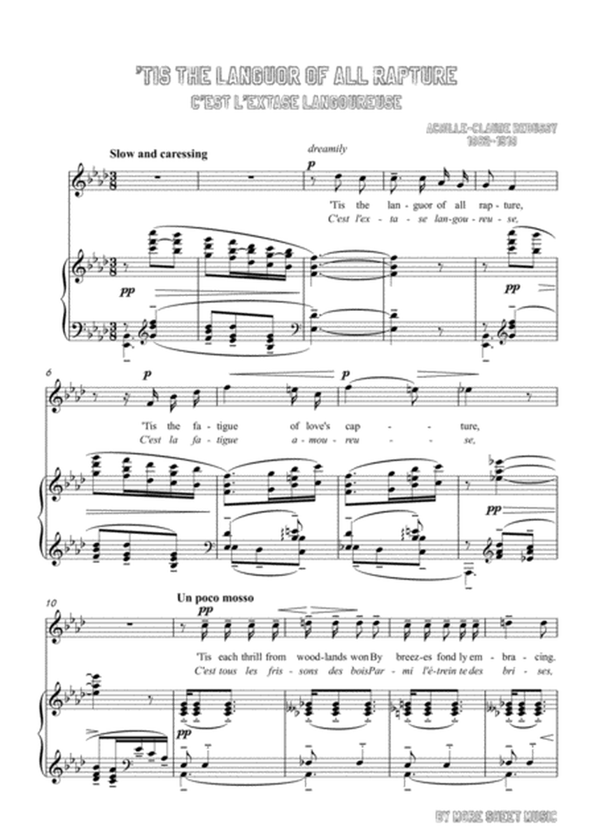 Debussy-'Tis the Languor of all Rapture in A flat Major,for voice and piano