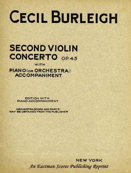 Second violin concerto, op. 43, with piano (or orchestra) accompaniment