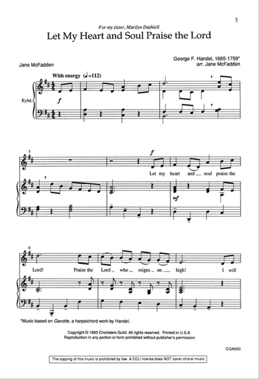 Let My Heart and Soul Praise the Lord Unison Choir scores gallery preview page 3