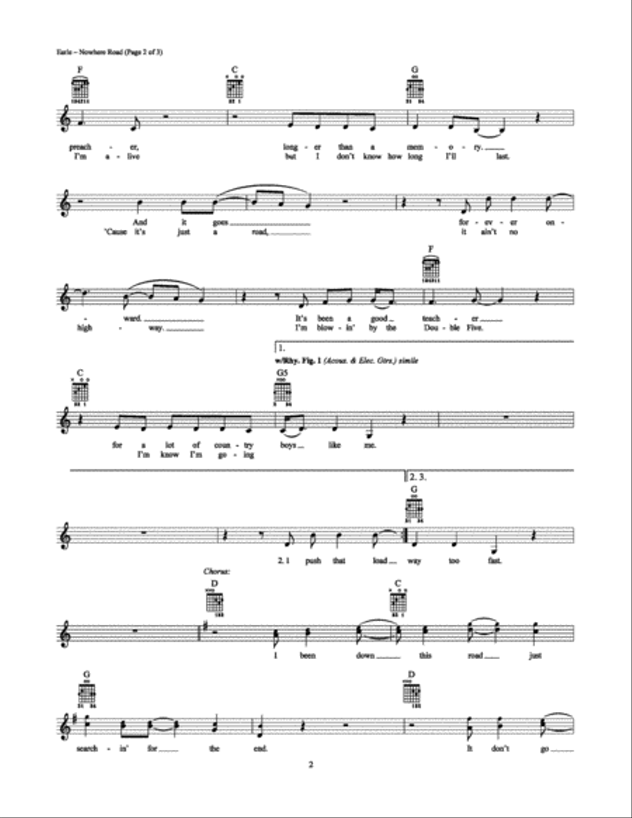 Nowhere Road Nowhere Road Electric Guitar scores gallery preview page 2