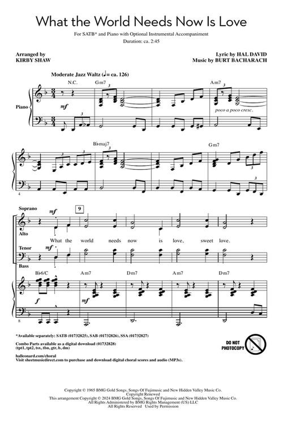 What the World Needs Now Is Love 4-Part scores gallery preview page 3