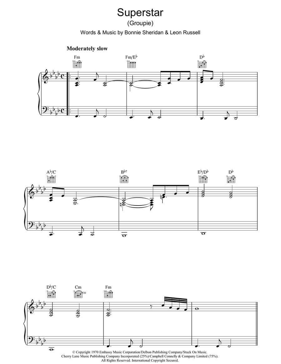 Superstar Piano, Vocal, Guitar scores gallery preview page 1