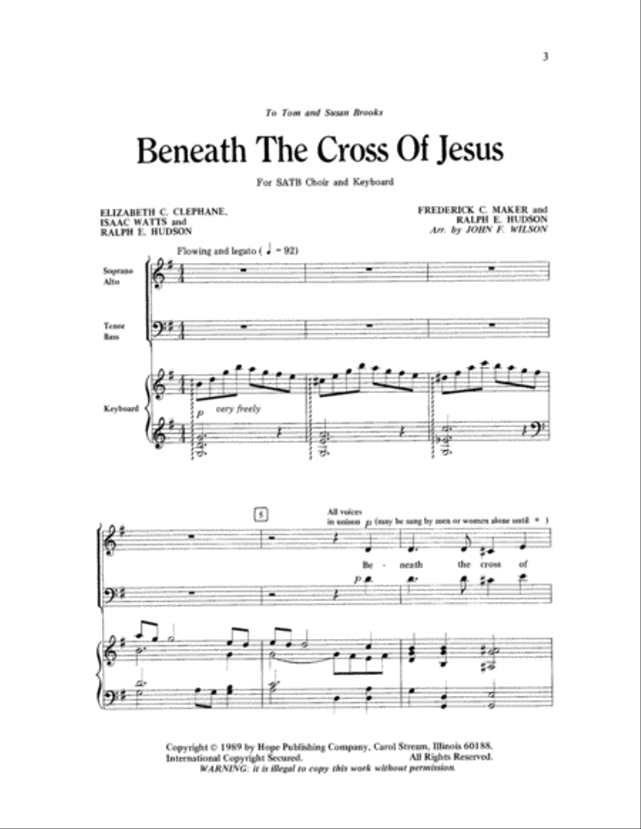 Beneath the Cross of Jesus 4-Part scores gallery preview page 3