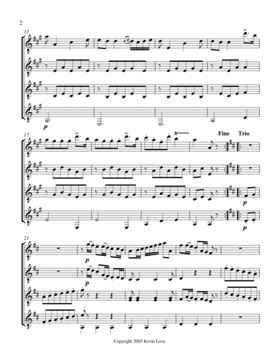 Minuet (Guitar Quartet) - Score and Parts image number null