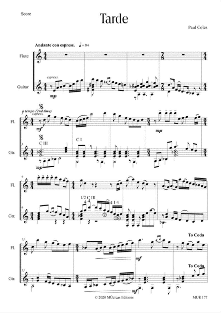 Tarde (Afternoon) Tarde (Afternoon) Flute scores gallery preview page 3