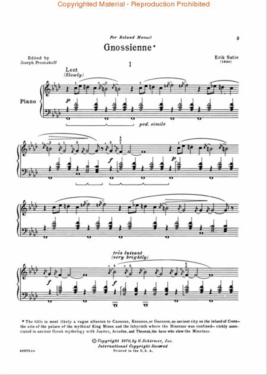 3 Gnossiennes Piano Solo scores gallery preview page 2