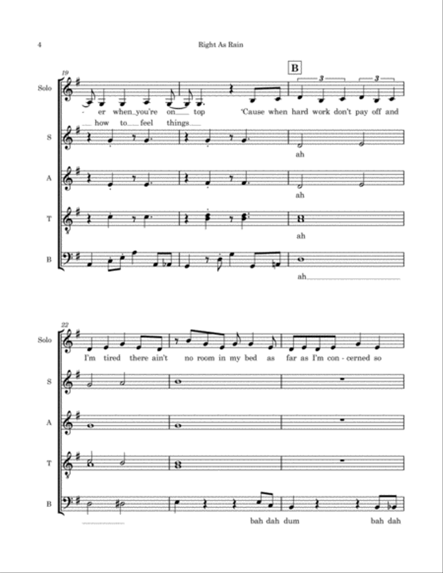 Right As Rain 4-Part scores gallery preview page 4