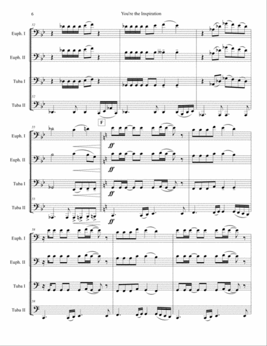 You're The Inspiration You're The Inspiration Brass Ensemble scores gallery preview page 6