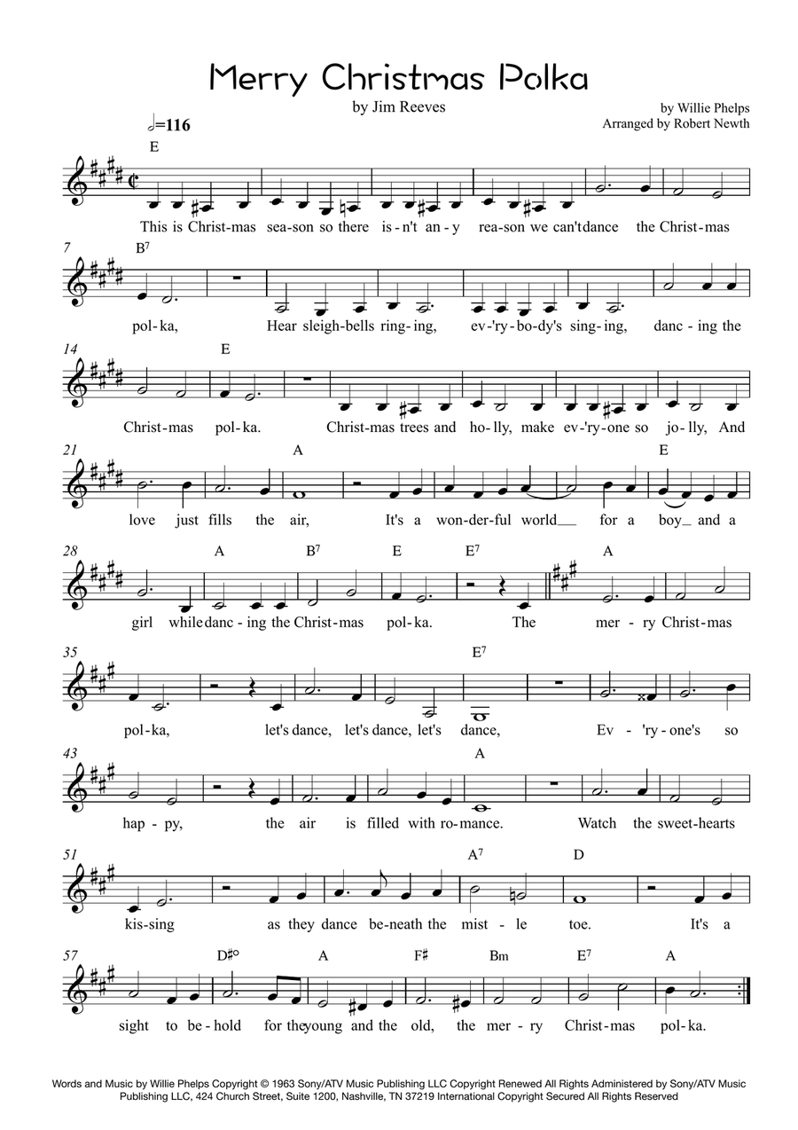 Merry Christmas Polka Piano scores gallery preview page 1