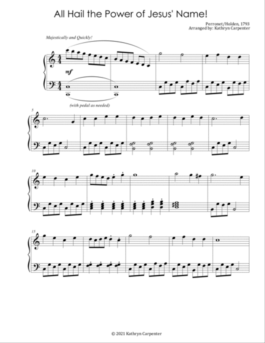All Hail the Power of Jesus' Name! Piano Solo scores gallery preview page 2
