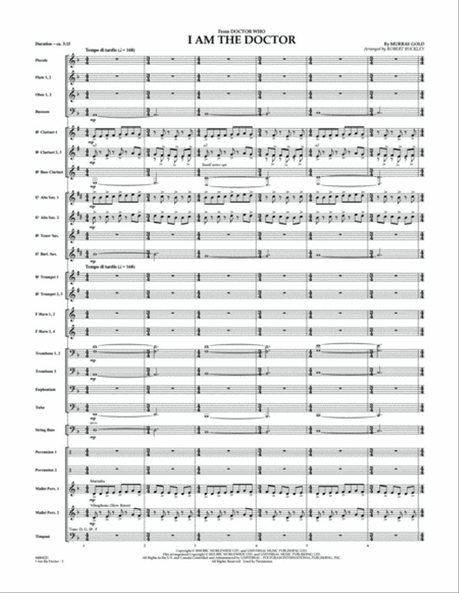 I Am the Doctor (from Doctor Who) - Conductor Score (Full Score) Concert Band scores gallery preview page 2
