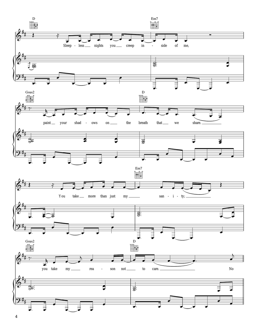 One Sweet Love One Sweet Love Piano, Vocal, Guitar scores gallery preview page 4