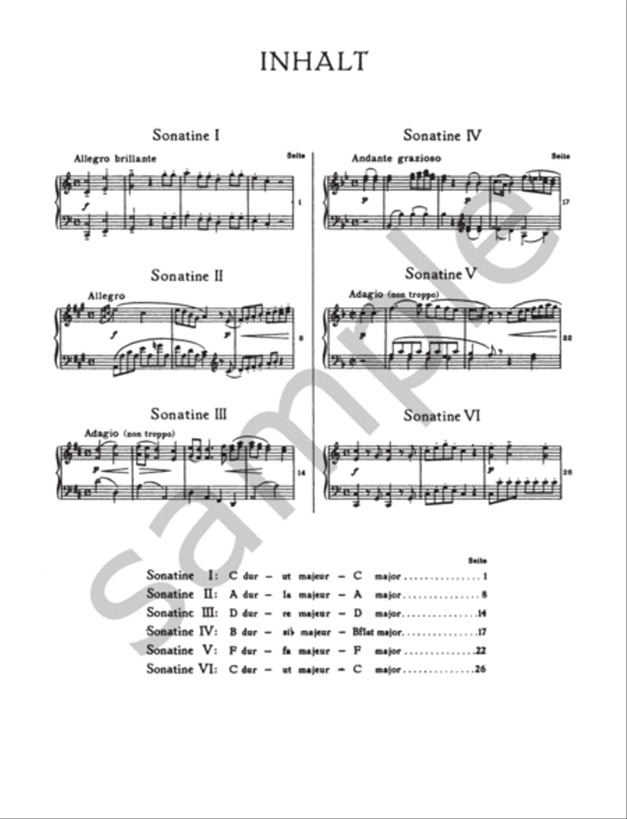 Six Viennese Sonatinas (Based on Divertimentos for 2 Clarinets and Bassoon)