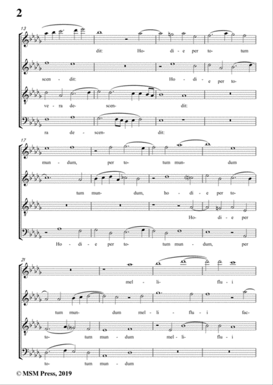 Porta-Hodie nobis de coelo,in D flat Major,for A cappella A Cappella scores gallery preview page 4
