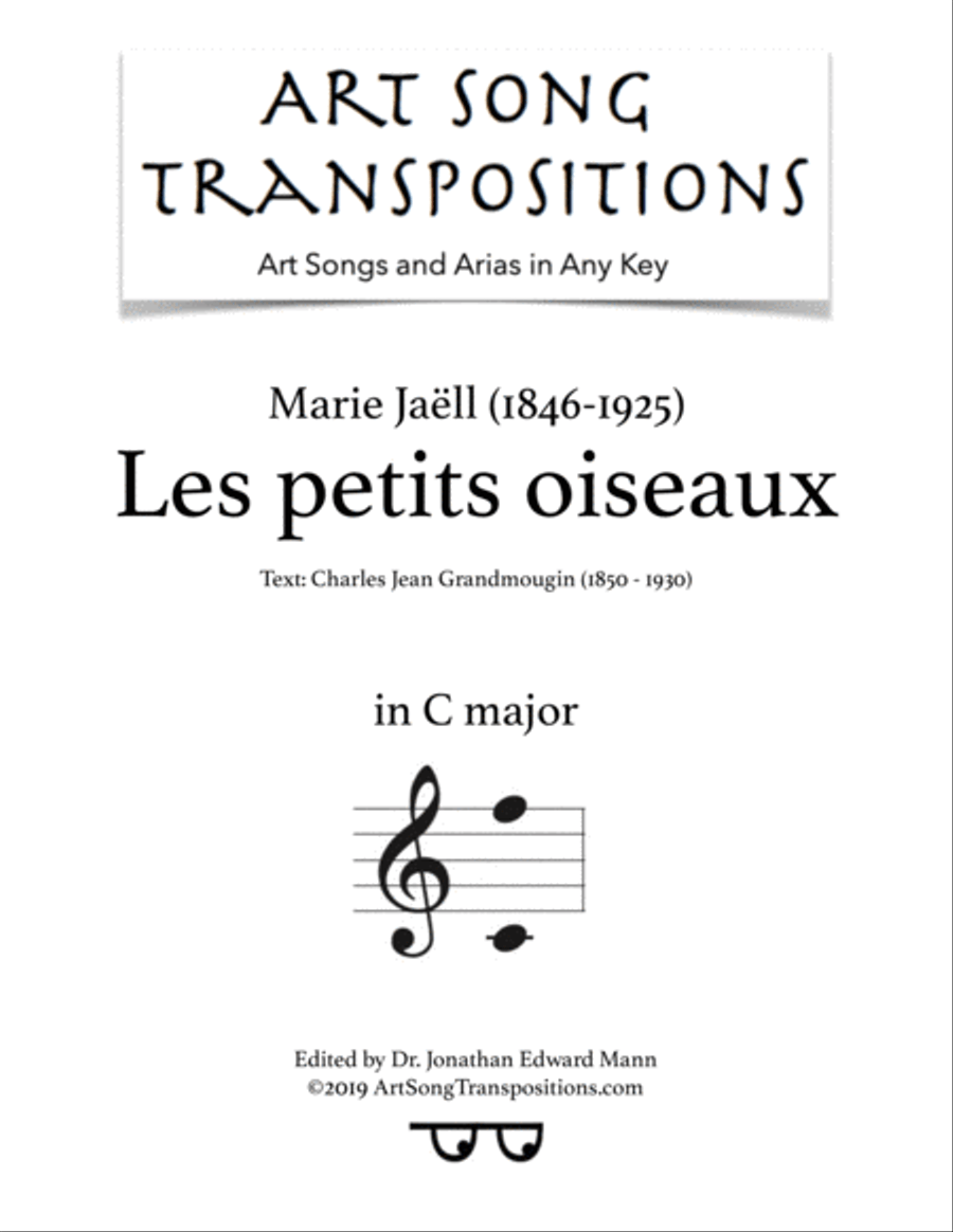 JAËLL: Les petits oiseaux (transposed to C major) Voice scores gallery preview page 1