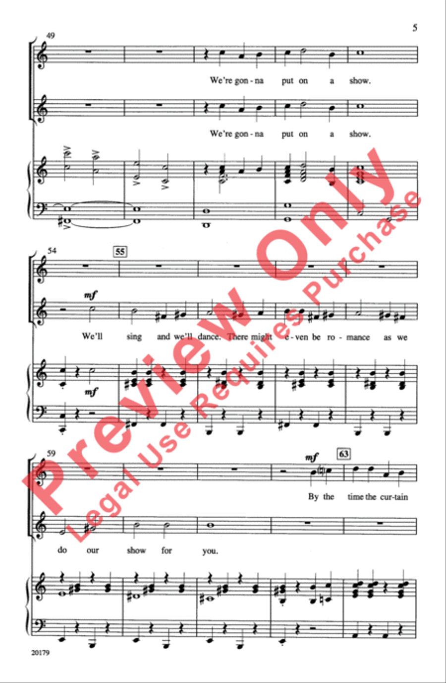 We're Gonna Put On a Show 2-Part scores gallery preview page 5