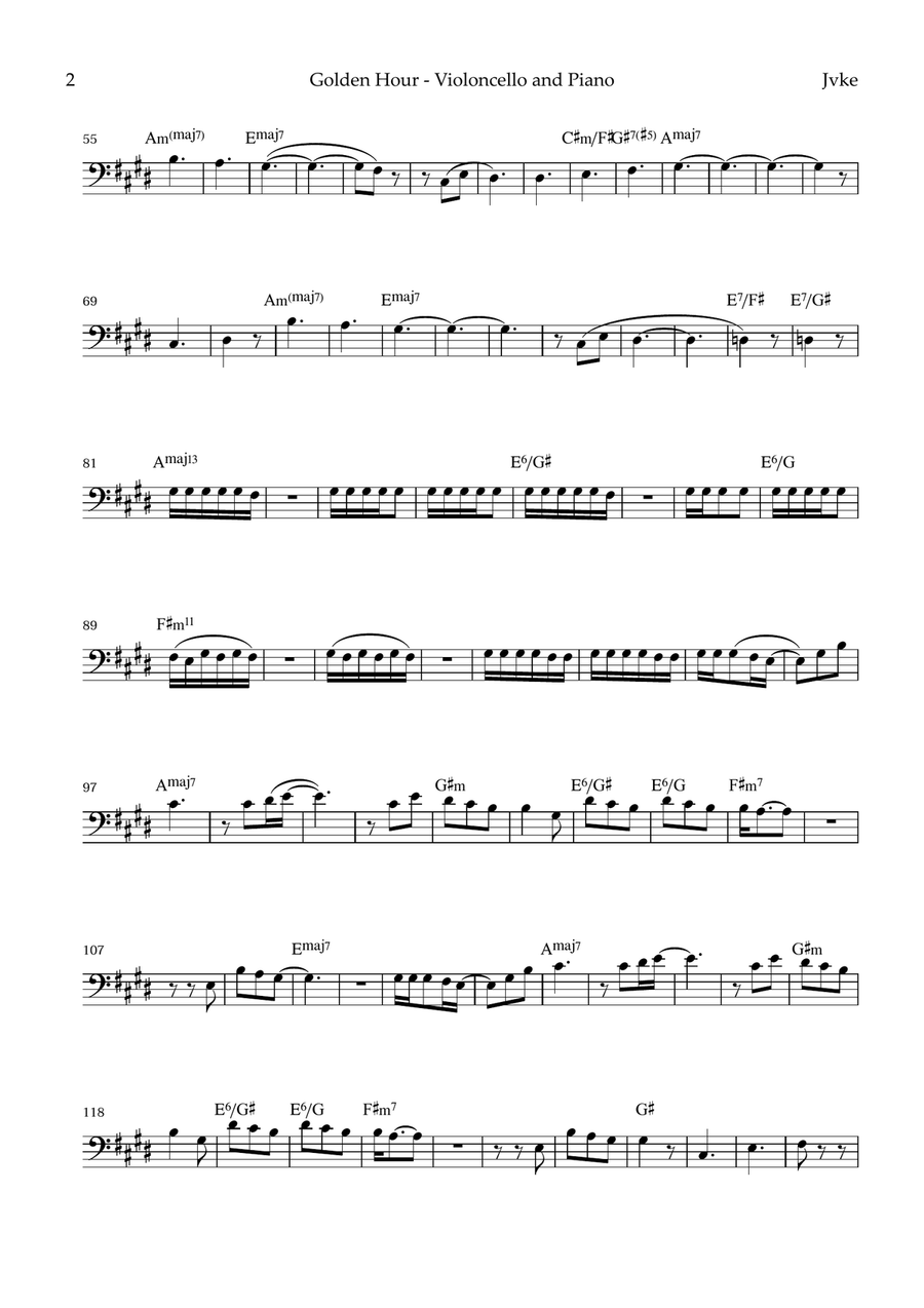 Golden Hour Cello Solo scores gallery preview page 2