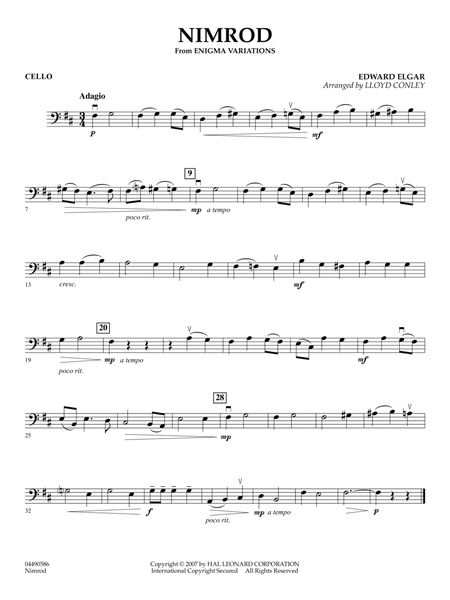 Nimrod (from Enigma Variations) (arr. Lloyd Conley) - Cello