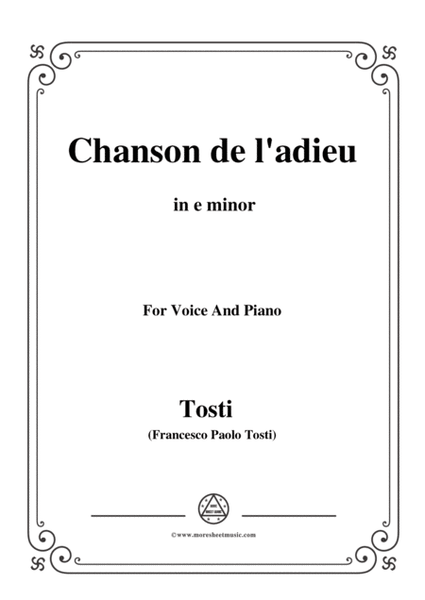 Tosti-Chanson de l'adieu in e minor,for voice and piano image number null
