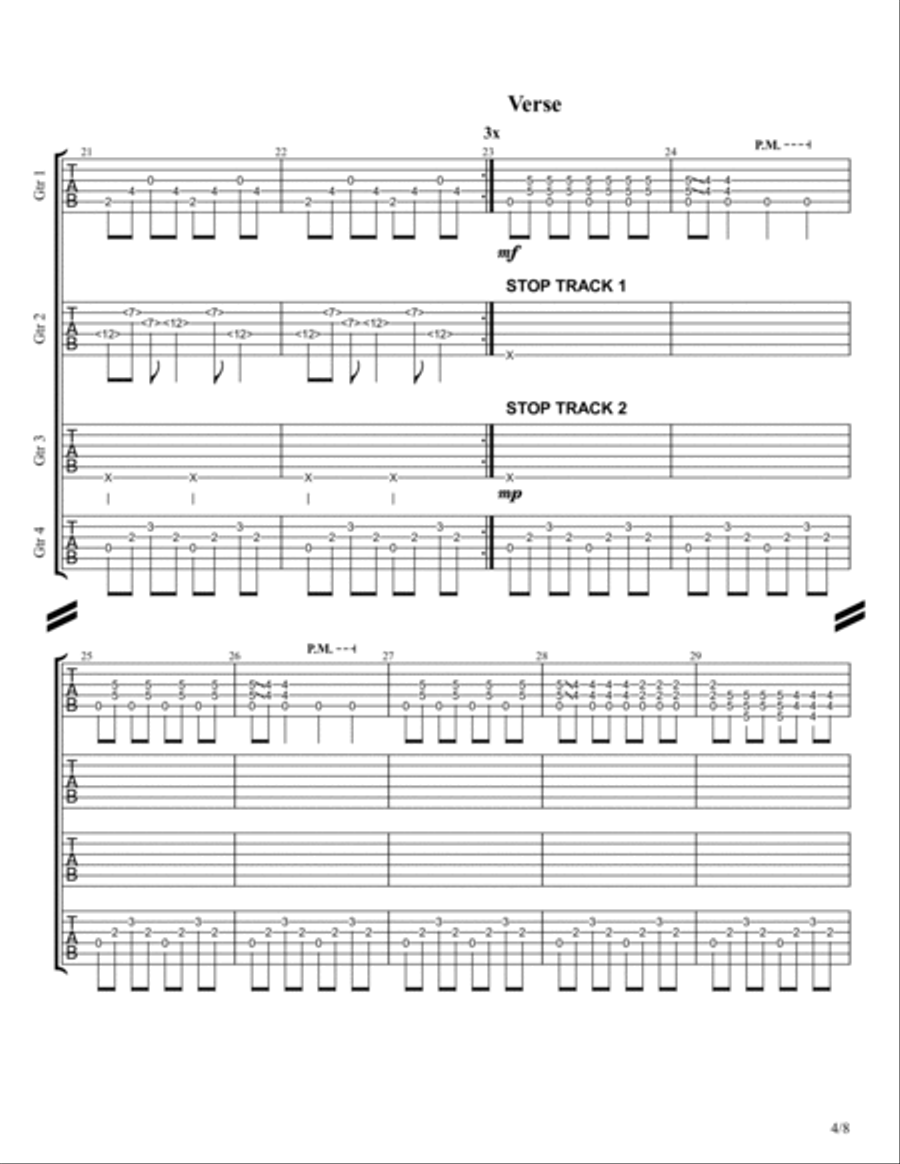Goodbye Blue Sky Goodbye Blue Sky Guitar Tablature scores gallery preview page 4
