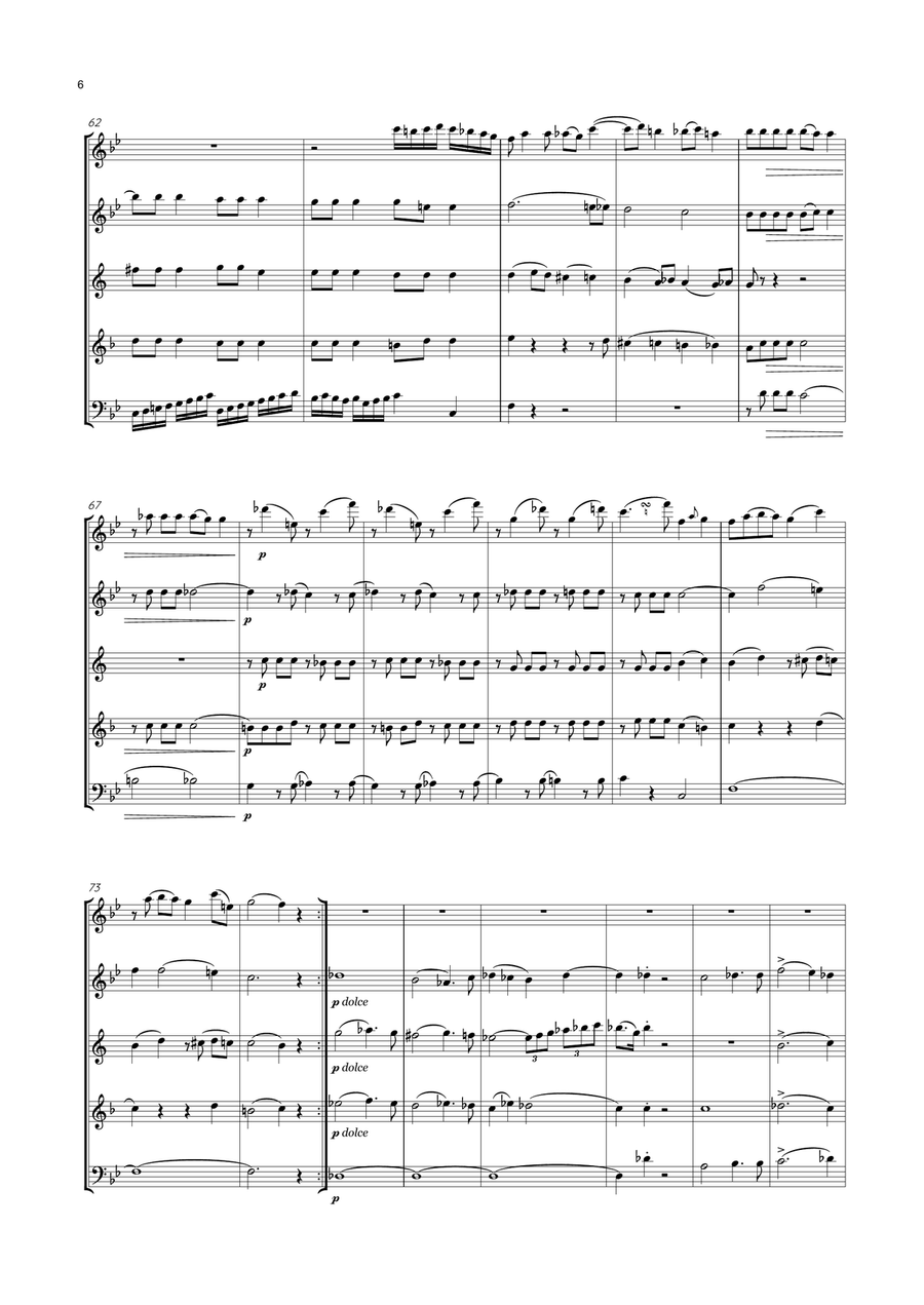 Danzi - Wind Quintet No.1 in B flat major, Op.56 No.1 Woodwind Quintet scores gallery preview page 6