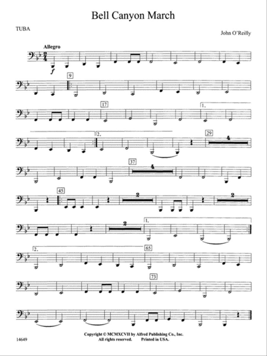 Bell Canyon March: Tuba Concert Band scores gallery preview page 1