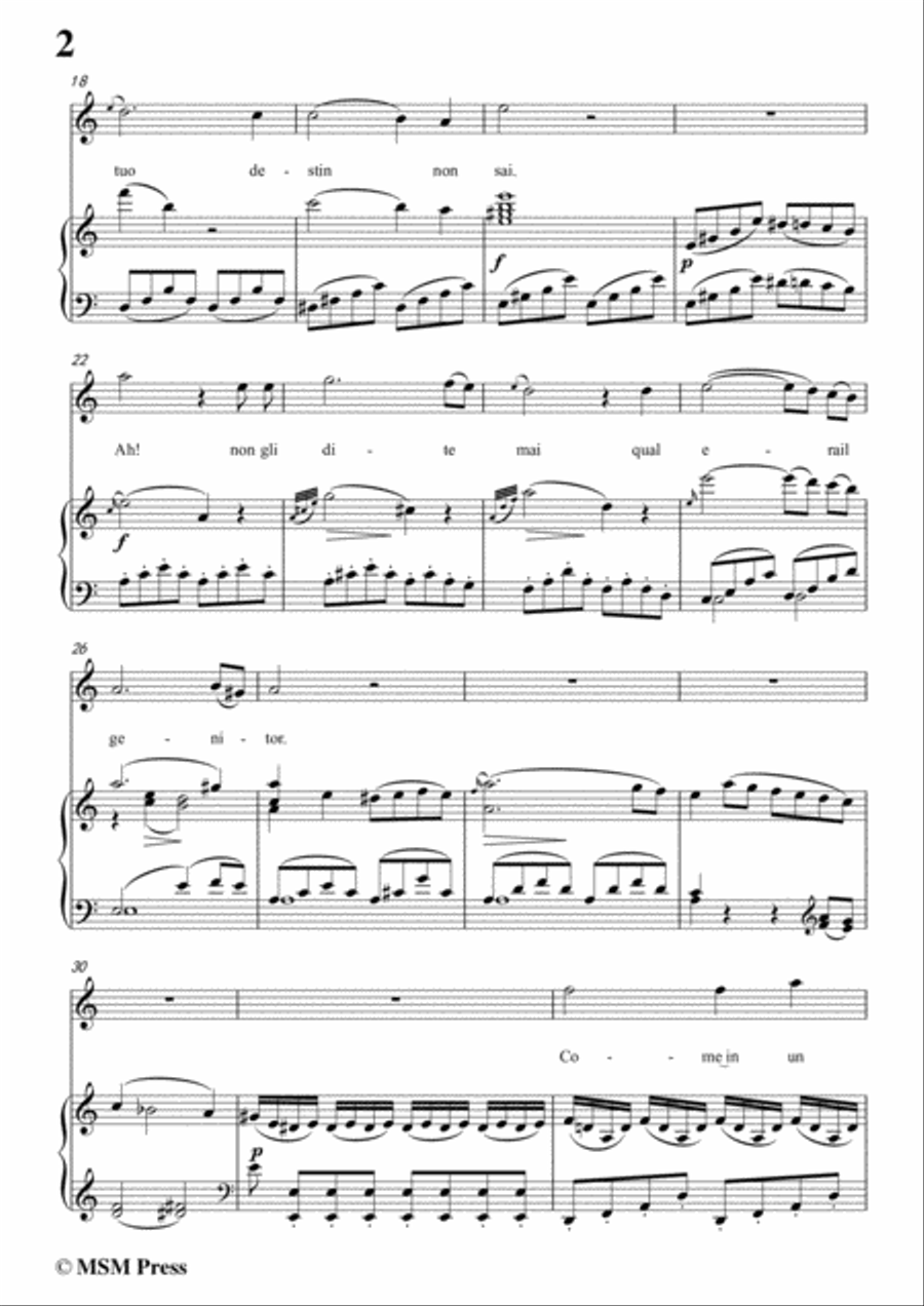 Schubert-Misero pargoletto,in a minor,for Voice&Piano Voice scores gallery preview page 4